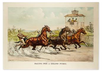 CURRIER & IVES. Trotting for a Great Stake * Pacing for a Grand Purse.